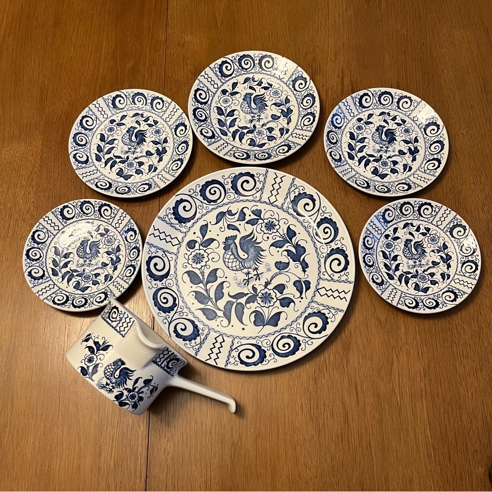 7 Pieces Vintage Johnson Brothers England Ironstone Chanticleer Pattern